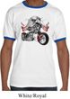 Mens Biker Shirt Eagle Biker Ringer Tee T-Shirt