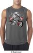 Mens Biker Shirt Eagle Biker Sleeveless Tee T-Shirt