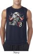 Mens Biker Shirt Eagle Biker Sleeveless Tee T-Shirt