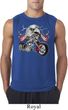 Mens Biker Shirt Eagle Biker Sleeveless Tee T-Shirt