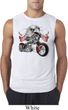 Mens Biker Shirt Eagle Biker Sleeveless Tee T-Shirt