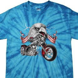 Mens Biker Shirt Eagle Biker Spider Tie Dye Tee T-shirt