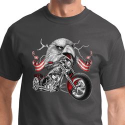 Mens Biker Shirt Eagle Biker Tee T-Shirt