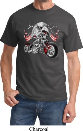 Mens Biker Shirt Eagle Biker Tee T-Shirt