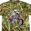 Mens Biker Shirt Eagle Biker Tie Dye Tee T-shirt
