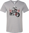 Mens Biker Shirt Eagle Biker Tri Blend V-neck Tee