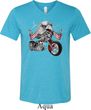 Mens Biker Shirt Eagle Biker Tri Blend V-neck Tee