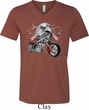 Mens Biker Shirt Eagle Biker Tri Blend V-neck Tee