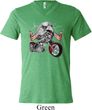 Mens Biker Shirt Eagle Biker Tri Blend V-neck Tee