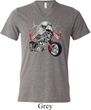 Mens Biker Shirt Eagle Biker Tri Blend V-neck Tee