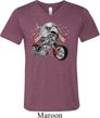 Mens Biker Shirt Eagle Biker Tri Blend V-neck Tee