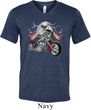 Mens Biker Shirt Eagle Biker Tri Blend V-neck Tee
