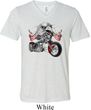 Mens Biker Shirt Eagle Biker Tri Blend V-neck Tee