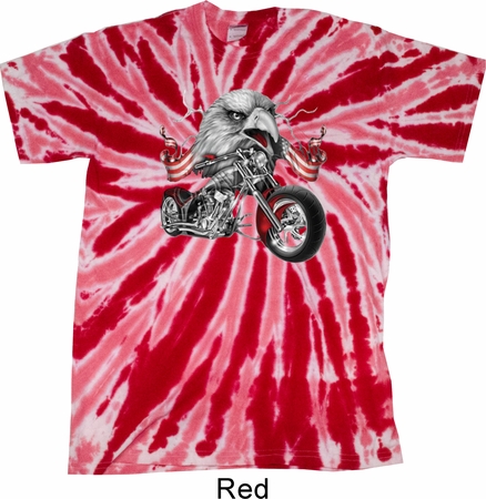 Mens Biker Shirt Eagle Biker Twist Tie Dye Tee T-shirt