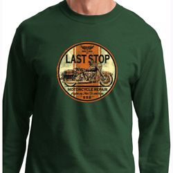 Mens Biker Shirt Last Stop Long Sleeve Tee