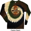 Mens Biker Shirt Last Stop Long Sleeve Tie Dye Tee T-shirt