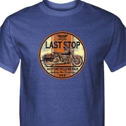 Mens Biker Shirt Last Stop Tall Tee T-Shirt