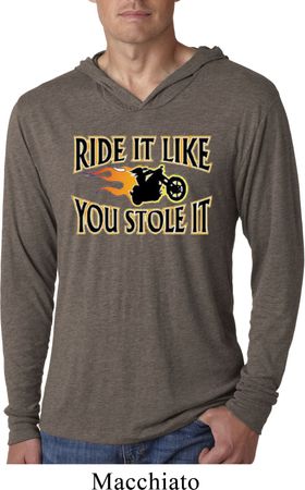 Mens Biker Shirt Ride It Lightweight Hoodie Tee T-Shirt