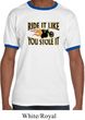 Mens Biker Shirt Ride It Like You Stole It Ringer Tee T-Shirt