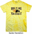 Mens Biker Shirt Ride It Like You Stole It Spider Tie Dye Tee T-shirt