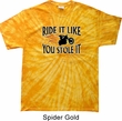 Mens Biker Shirt Ride It Like You Stole It Spider Tie Dye Tee T-shirt