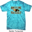 Mens Biker Shirt Ride It Like You Stole It Spider Tie Dye Tee T-shirt