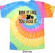 Mens Biker Shirt Ride It Like You Stole It Tie Dye Tee T-shirt
