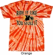 Mens Biker Shirt Ride It Like You Stole It Twist Tie Dye Tee T-shirt