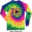 Mens Biker Shirt Ride It Long Sleeve Tie Dye Tee T-shirt