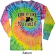 Mens Biker Shirt Ride It Long Sleeve Tie Dye Tee T-shirt