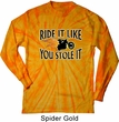 Mens Biker Shirt Ride It Long Sleeve Tie Dye Tee T-shirt
