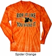 Mens Biker Shirt Ride It Long Sleeve Tie Dye Tee T-shirt