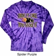 Mens Biker Shirt Ride It Long Sleeve Tie Dye Tee T-shirt