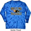Mens Biker Shirt Ride It Long Sleeve Tie Dye Tee T-shirt