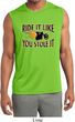 Mens Biker Shirt Ride It Sleeveless Moisture Wicking Tee T-Shirt