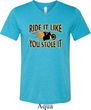 Mens Biker Shirt Ride It Tri Blend V-neck Tee T-Shirt
