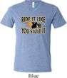 Mens Biker Shirt Ride It Tri Blend V-neck Tee T-Shirt