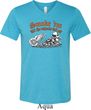 Mens Biker Shirt Smoke Em Tri Blend V-neck Tee