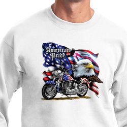 Mens Biker Sweatshirt American Pride Motorcycle Sweat Shirt
