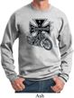 Mens Biker Sweatshirt Chopper Cross Skeleton Sweat Shirt