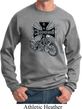 Mens Biker Sweatshirt Chopper Cross Skeleton Sweat Shirt