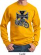 Mens Biker Sweatshirt Chopper Cross Skeleton Sweat Shirt