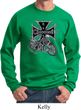 Mens Biker Sweatshirt Chopper Cross Skeleton Sweat Shirt