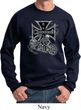 Mens Biker Sweatshirt Chopper Cross Skeleton Sweat Shirt