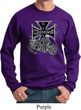 Mens Biker Sweatshirt Chopper Cross Skeleton Sweat Shirt