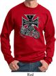 Mens Biker Sweatshirt Chopper Cross Skeleton Sweat Shirt