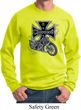 Mens Biker Sweatshirt Chopper Cross Skeleton Sweat Shirt