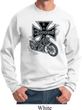 Mens Biker Sweatshirt Chopper Cross Skeleton Sweat Shirt