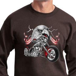 Mens Biker Sweatshirt Eagle Biker Sweat Shirt