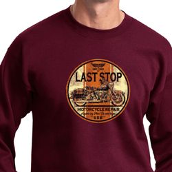Mens Biker Sweatshirt Last Stop Sweat Shirt